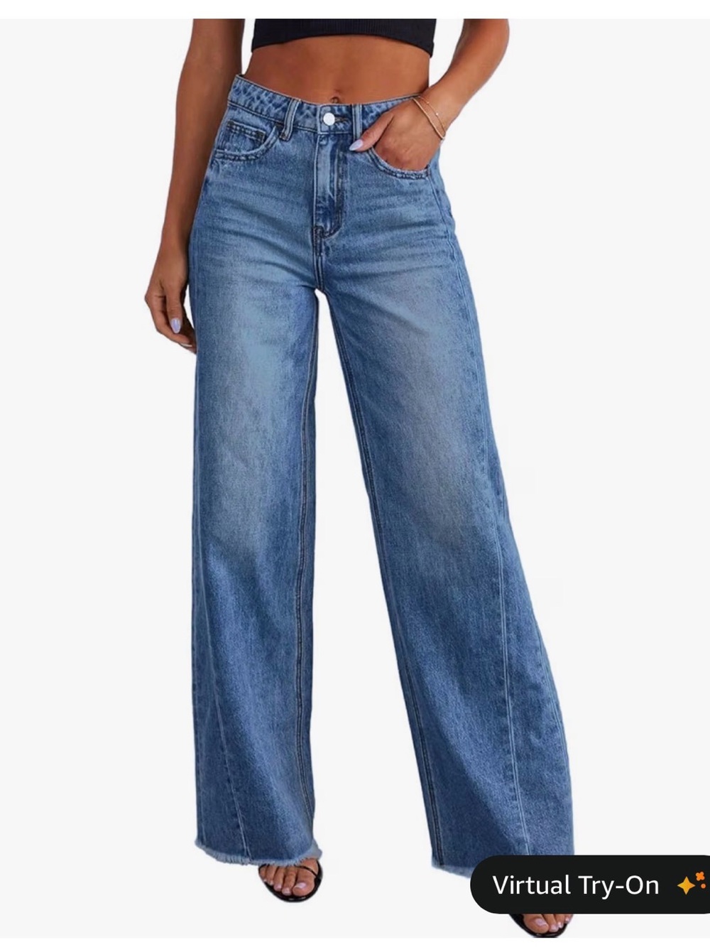 NWOT Sidefeel High-Rise Wide Leg Jeans in Light Blue